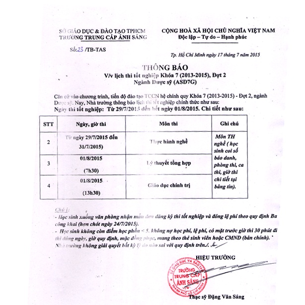 lich thi TN Khoa 7 Dot 2